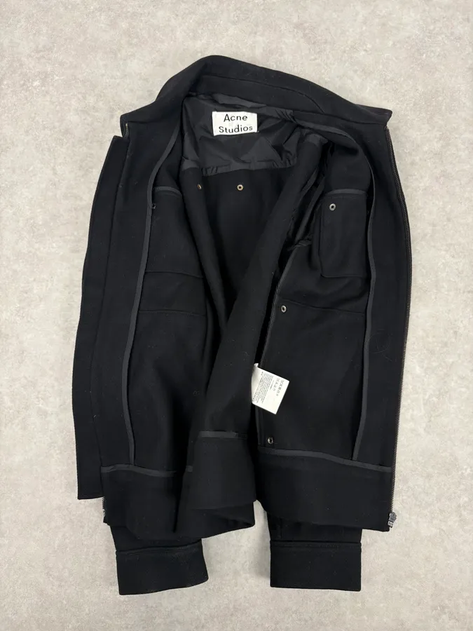 AW2016 Acne Studios Black Wool Structural Jacket - Image 8