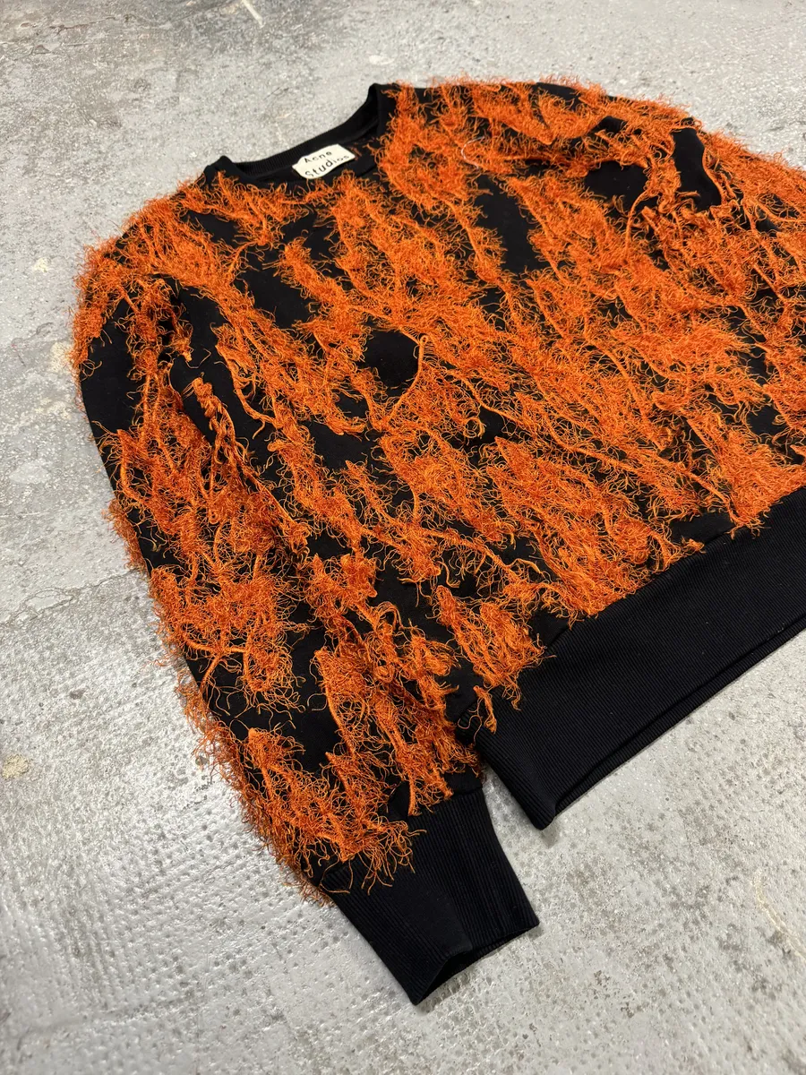 AW2016 Acne Studios Magma Black & Red Flame Crewneck Sweater - Image 6