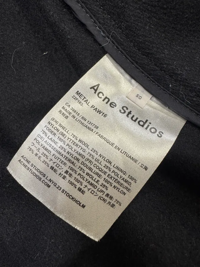 AW2016 Acne Studios Navy Wool Structured Jacket - Image 12