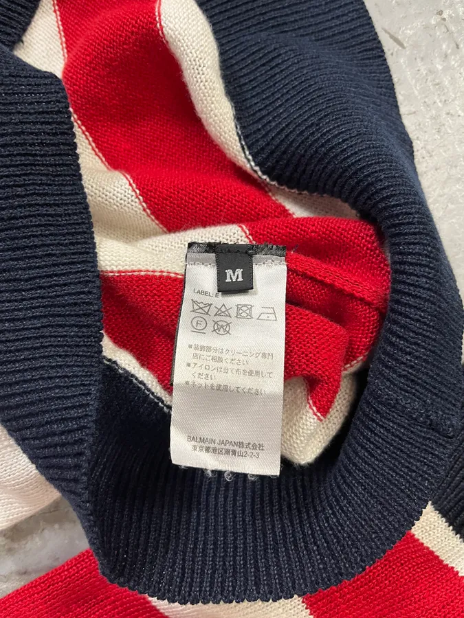 AW2016 Balmain Distressed American Flag Wool Sweater - Image 8