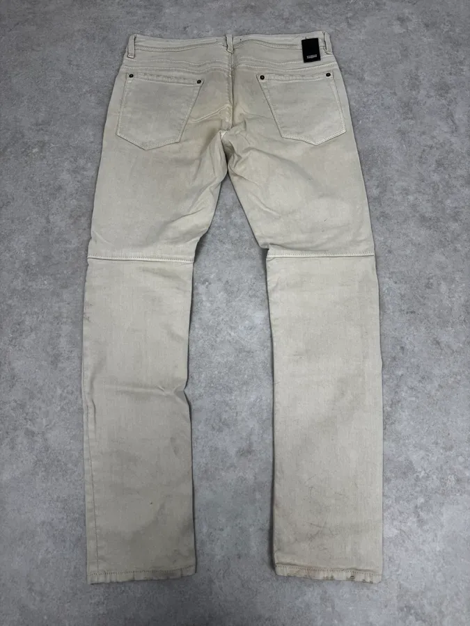 AW2016 Cavalli Beige Slim Distressed Pants - Image 5