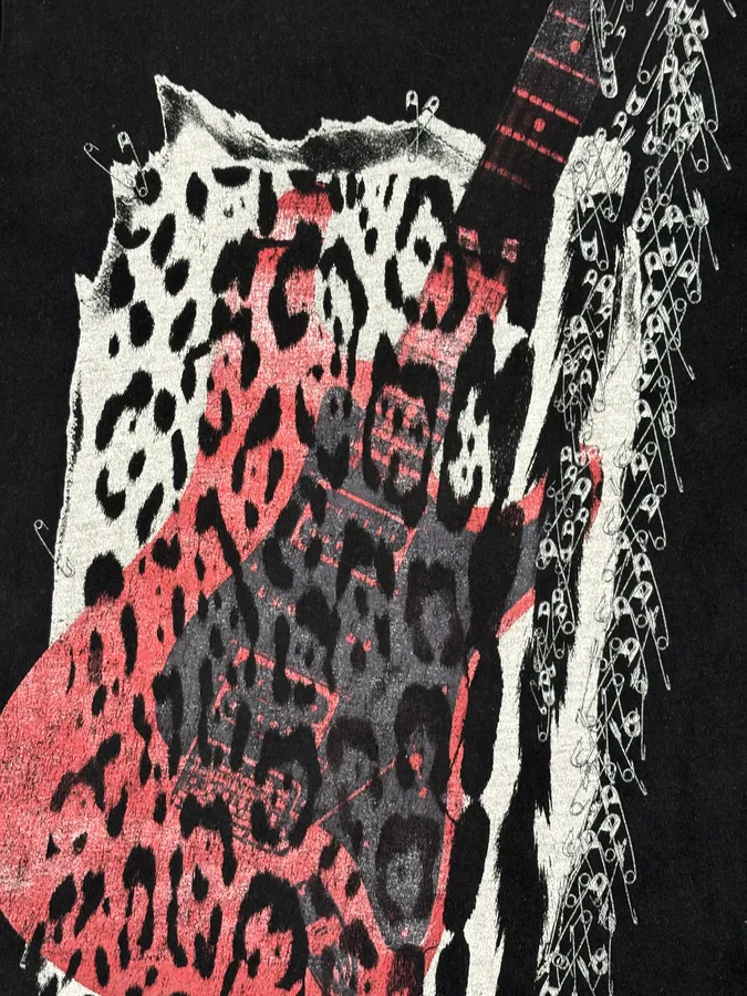 AW2016 Cavalli World Tour Leopard Guitar Black T-Shirt - Image 7