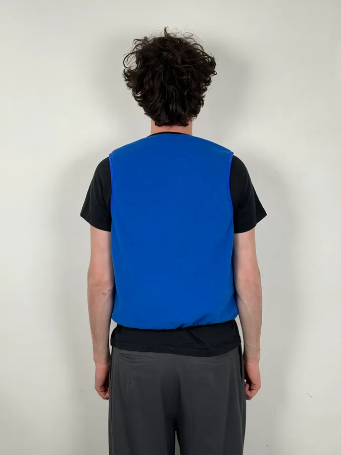 AW2016 Comme des Garçons Ganryu Blue Fleece Japanese Vest - Image 3