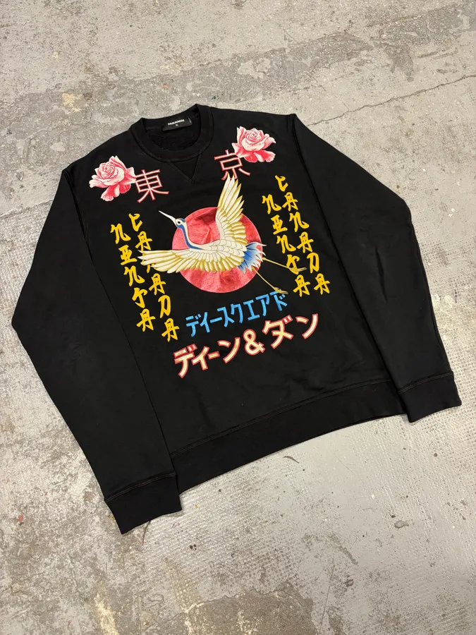 AW2016 Dsquared2 Asian Bird Black Sweater - Image 4