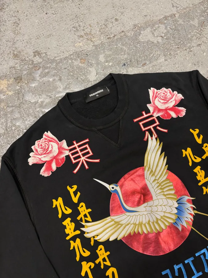 AW2016 Dsquared2 Asian Bird Black Sweater - Image 5