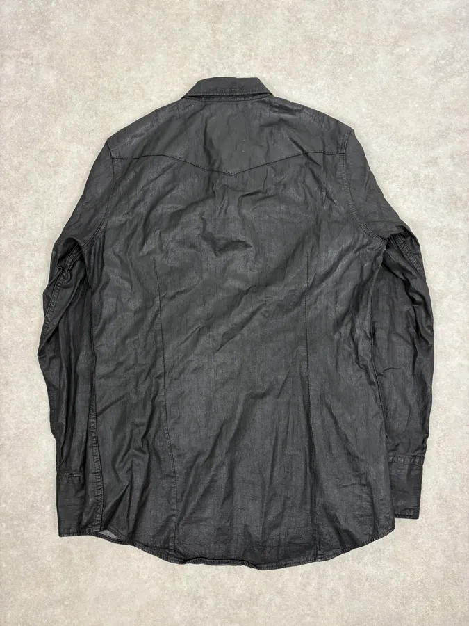 AW2016 Dsquared2 Black Waxed Shirt - Image 6