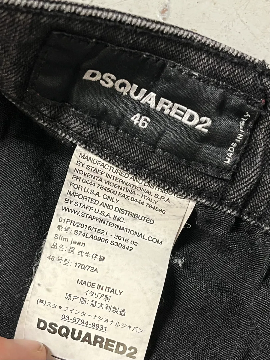 AW2016 Dsquared2 Painted Grey Slim Denim Jeans - Image 11