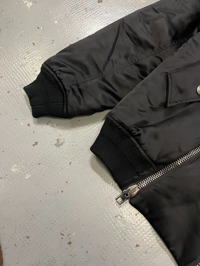AW2016 Givenchy Black Asymmetrical 2 Zips Bomber Jacket - Image 6