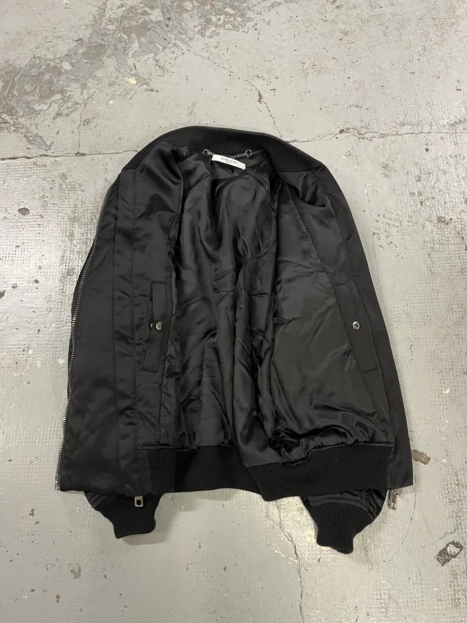 AW2016 Givenchy Black Asymmetrical 2 Zips Bomber Jacket - Image 9