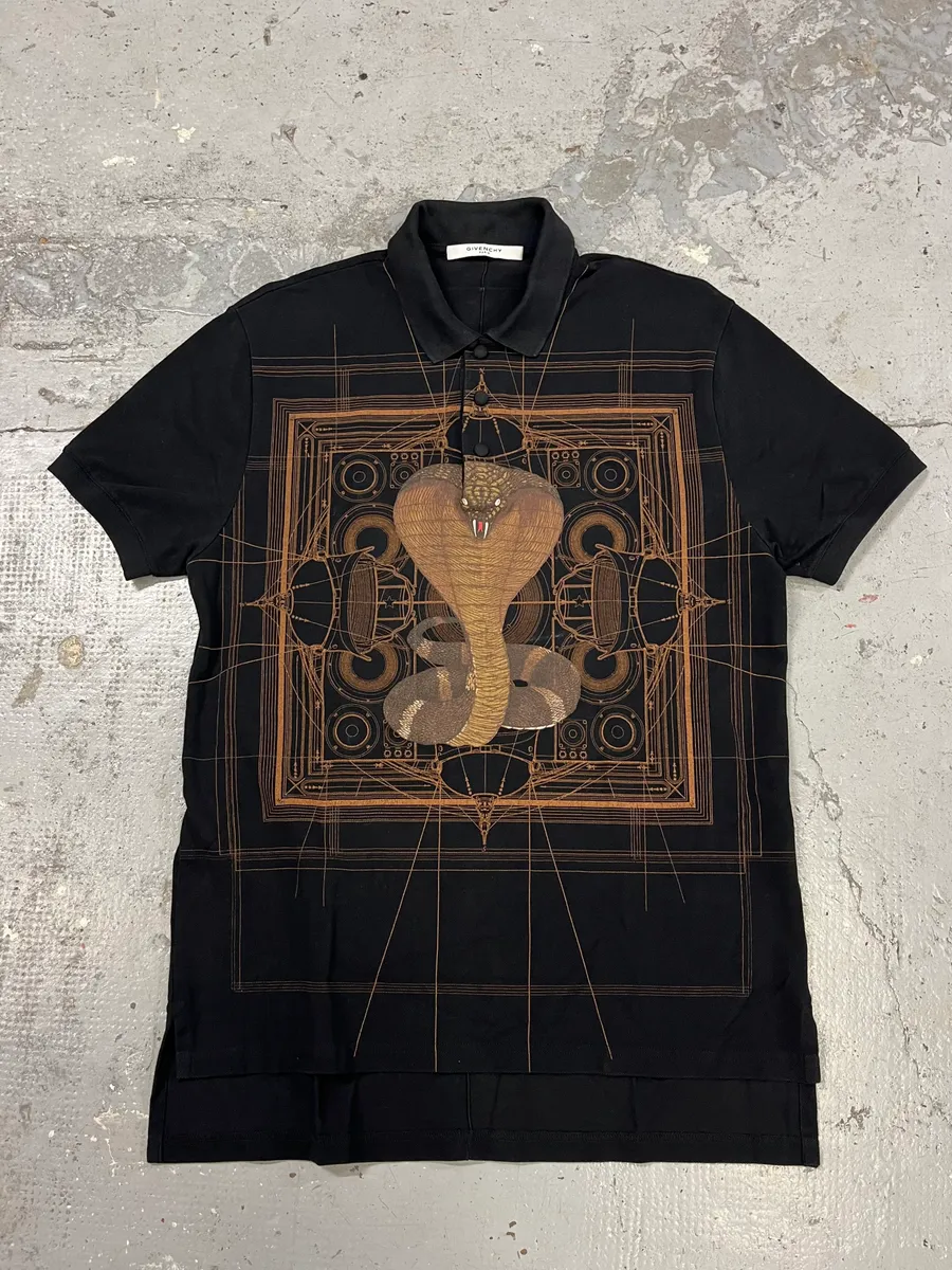 AW2016 Givenchy Black Cobra Polo Shirt by Riccardo Tisci