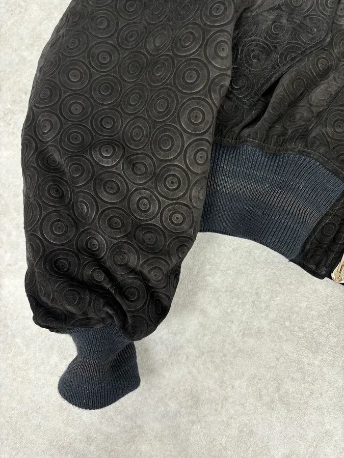 AW2016 Givenchy Sample Circle Black Leather Bomber Jacket - Image 13