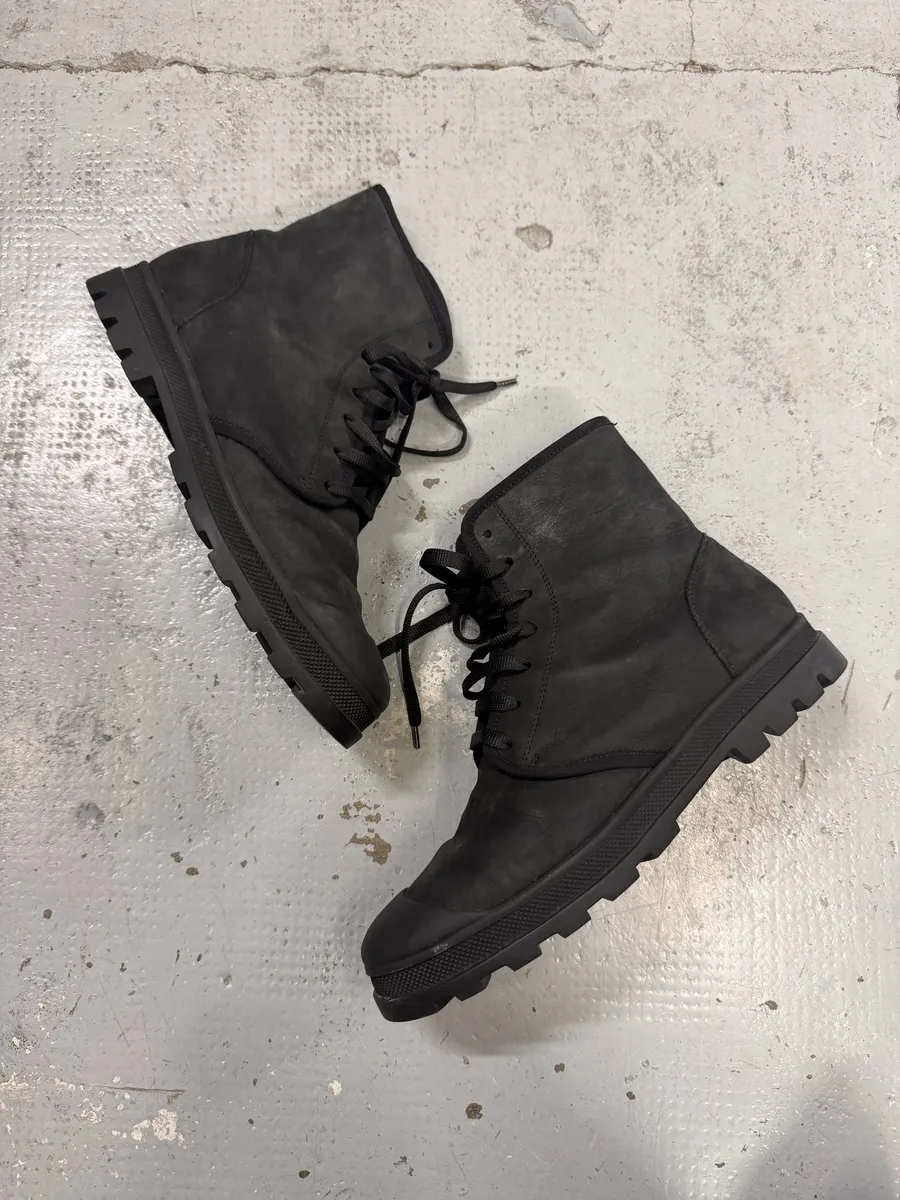 AW2016 Jil Sander Black Combat Leather Boots - Image 3