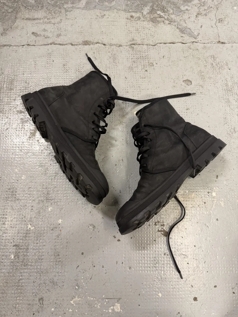 AW2016 Jil Sander Black Combat Leather Boots - Image 7