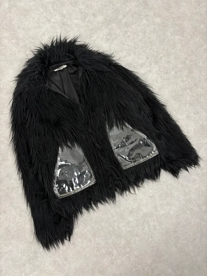 AW2016 Maison Margiela MM6 Black Faux Fur Jacket - Image 4