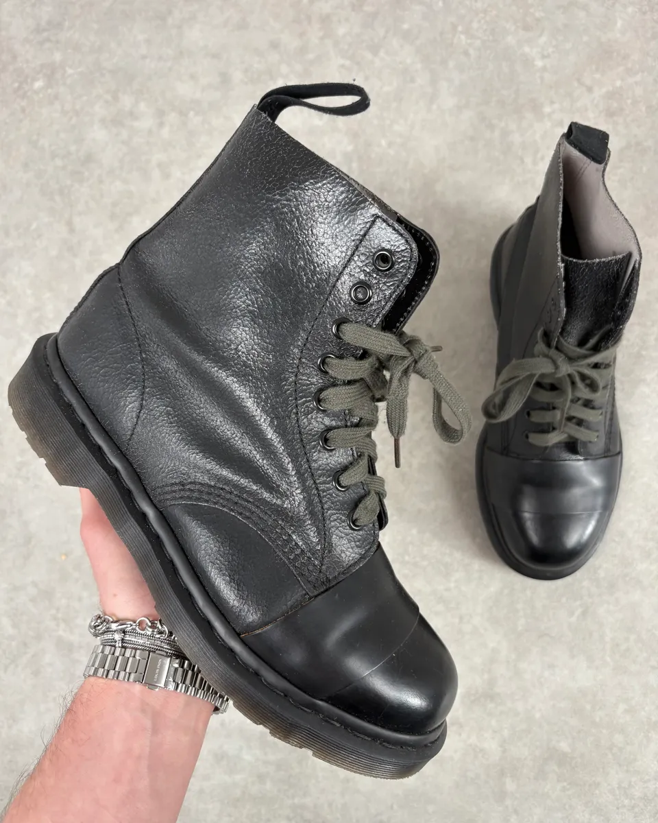 AW2016 Marni Dr. Martens Black Leather Combat Boots