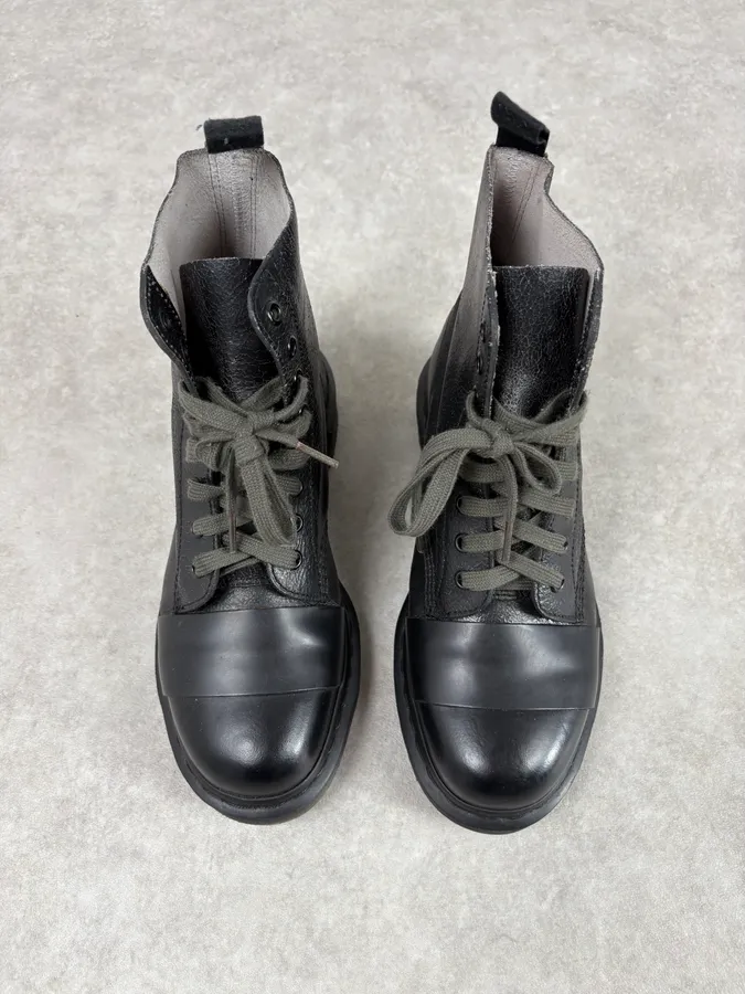 AW2016 Marni Dr. Martens Black Leather Combat Boots - Image 2