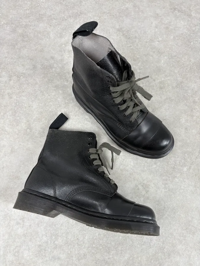 AW2016 Marni Dr. Martens Black Leather Combat Boots - Image 5