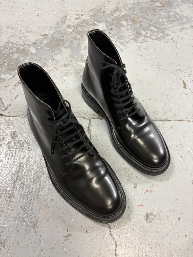 AW2016 Saint Laurent Black Classy Leather Boots - Image 4