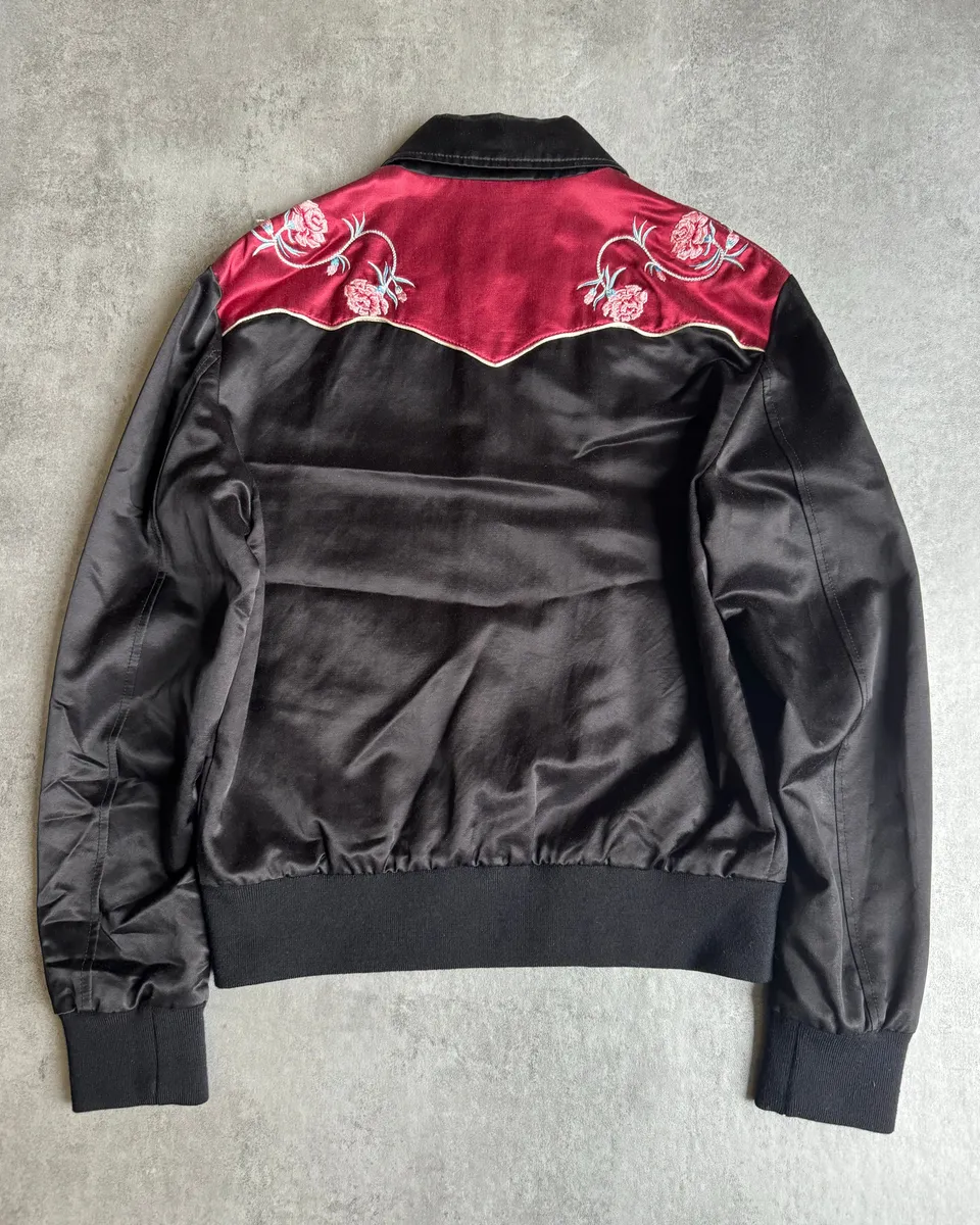 AW2016 Saint Laurent Western Embroidered Black Teddy Jacket by Hedi Slimane - Image 2