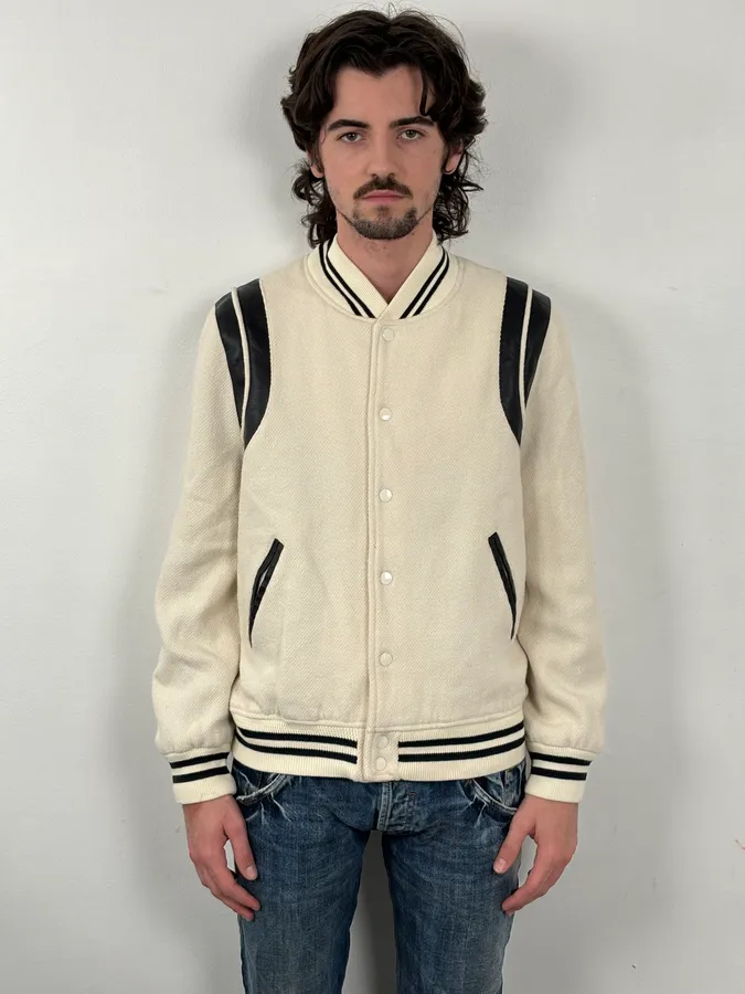 AW2016 Saint Laurent White Buttoned Teddy Jacket - Image 2