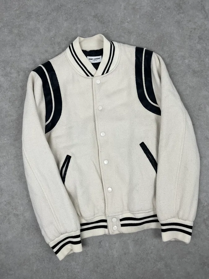 AW2016 Saint Laurent White Buttoned Teddy Jacket - Image 4