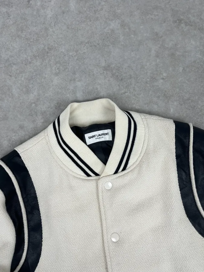 AW2016 Saint Laurent White Buttoned Teddy Jacket - Image 5