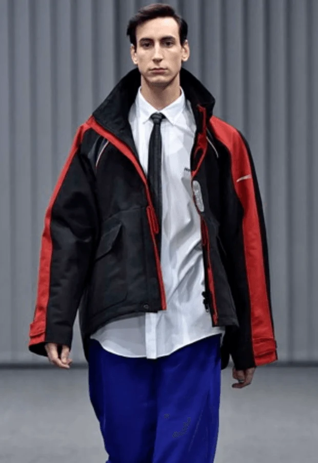 AW2017 Balenciaga Black & Red Parka Hooded Jacket - Image 2