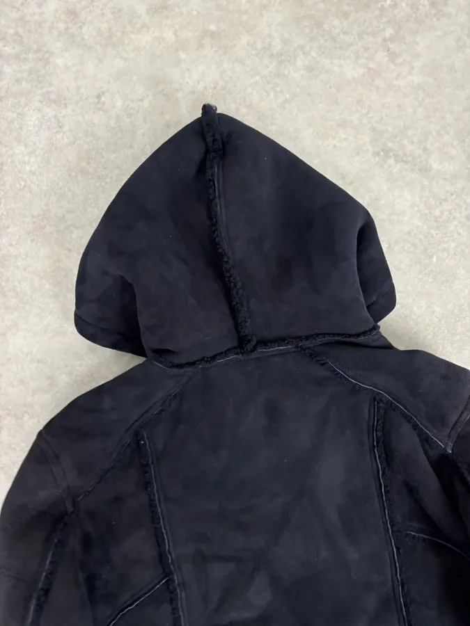 AW2017 Balmain Black Lamb Leather Hooded Jacket - Image 6