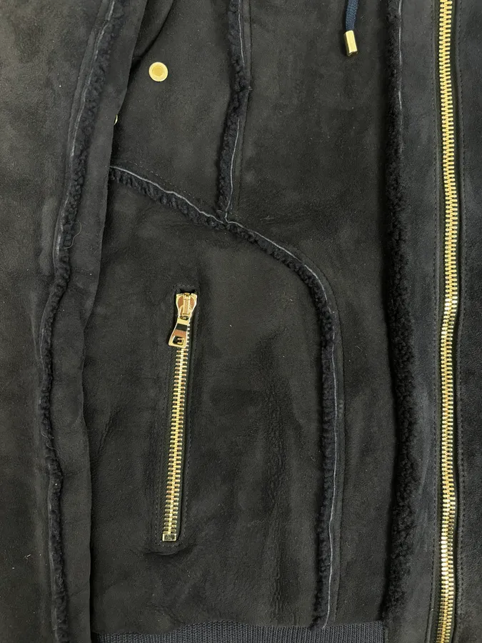 AW2017 Balmain Black Lamb Leather Hooded Jacket - Image 9