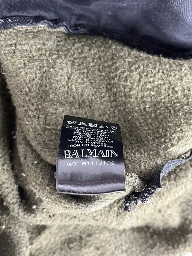 AW2017 Balmain Khaki Green Relaxed Hoodie - Image 9