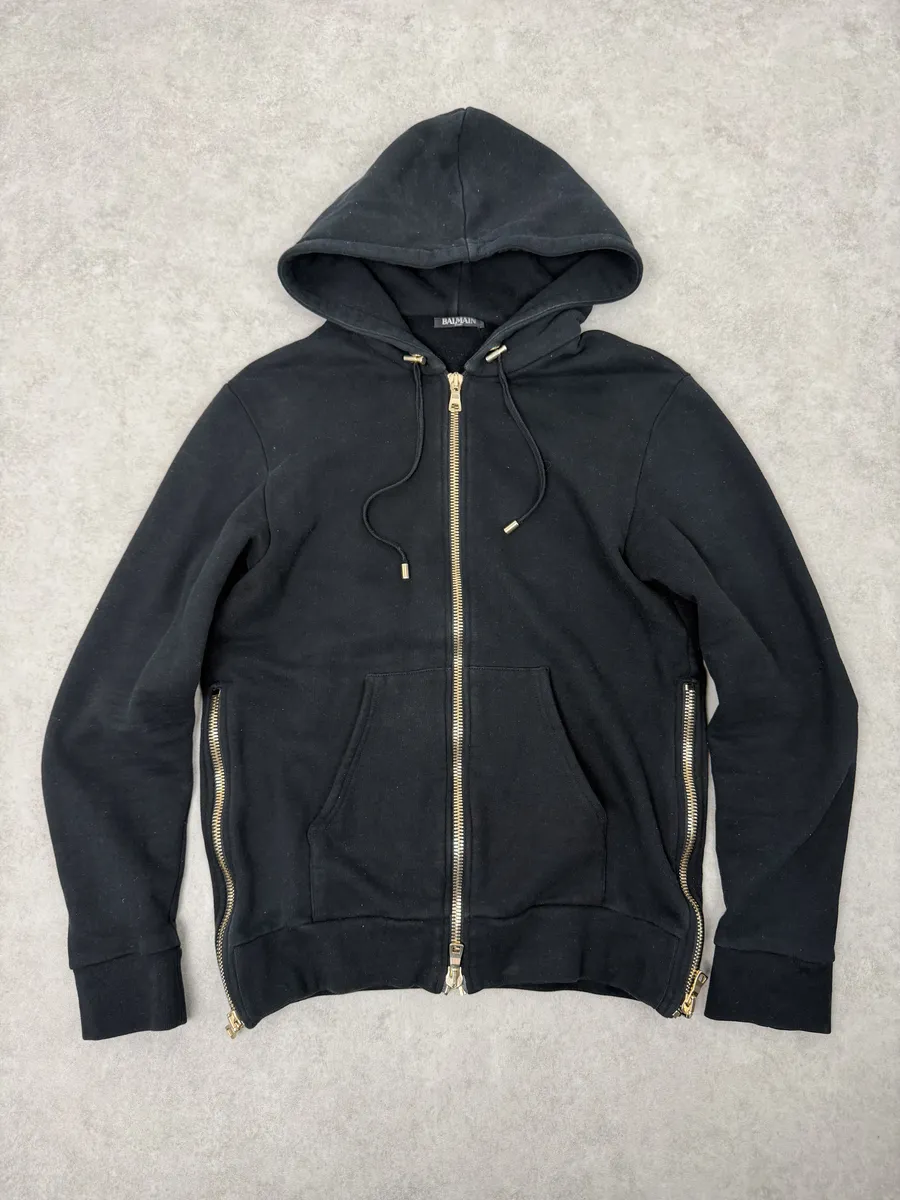 AW2017 Balmain Navy Zip-up Tiger Hoodie - Image 8