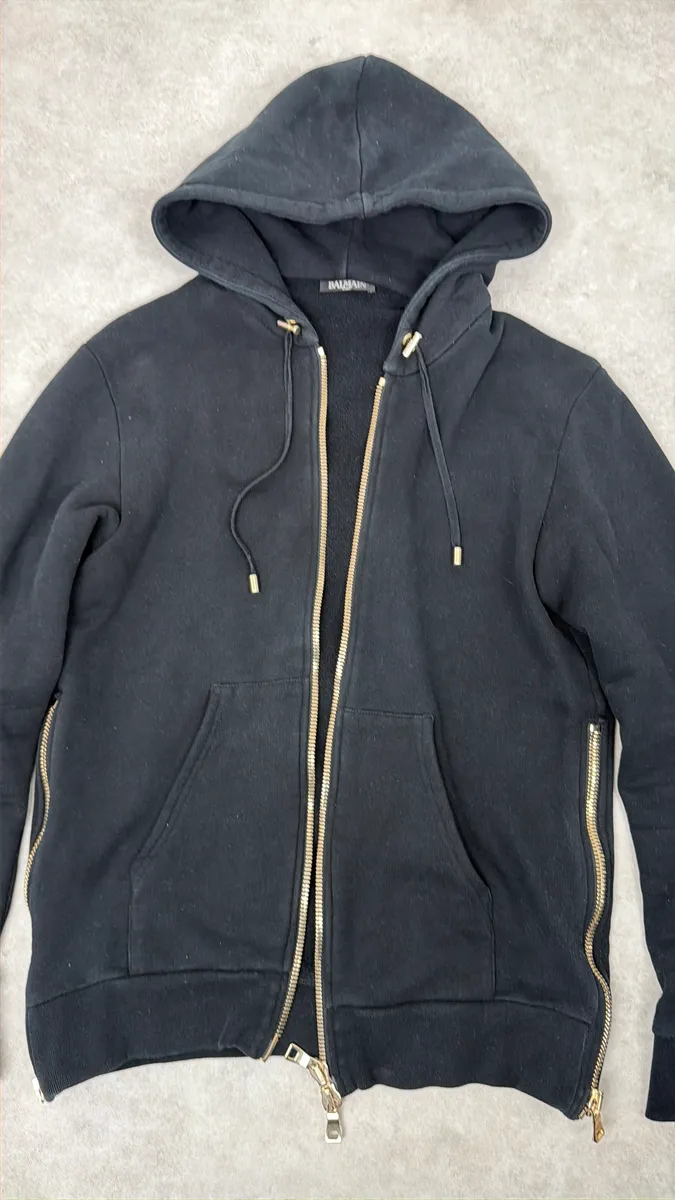 AW2017 Balmain Navy Zip-up Tiger Hoodie - Image 9