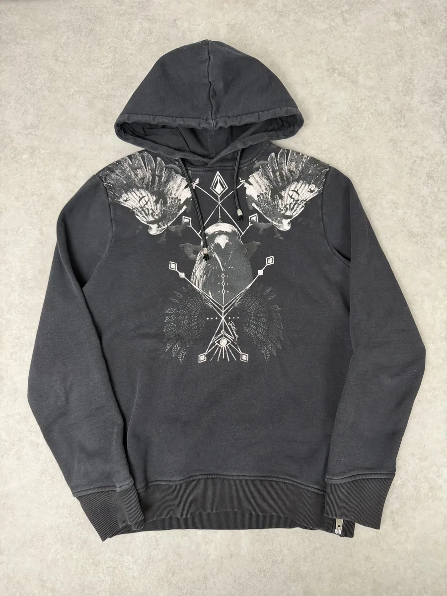 AW2017 Cavalli Black Bird Zip Hoodie - Image 4