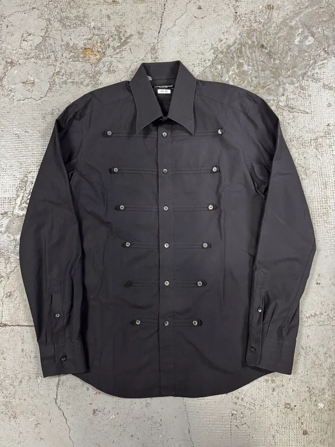 AW2017 Dolce & Gabbana Signature Naval Buttoned Black Shirt