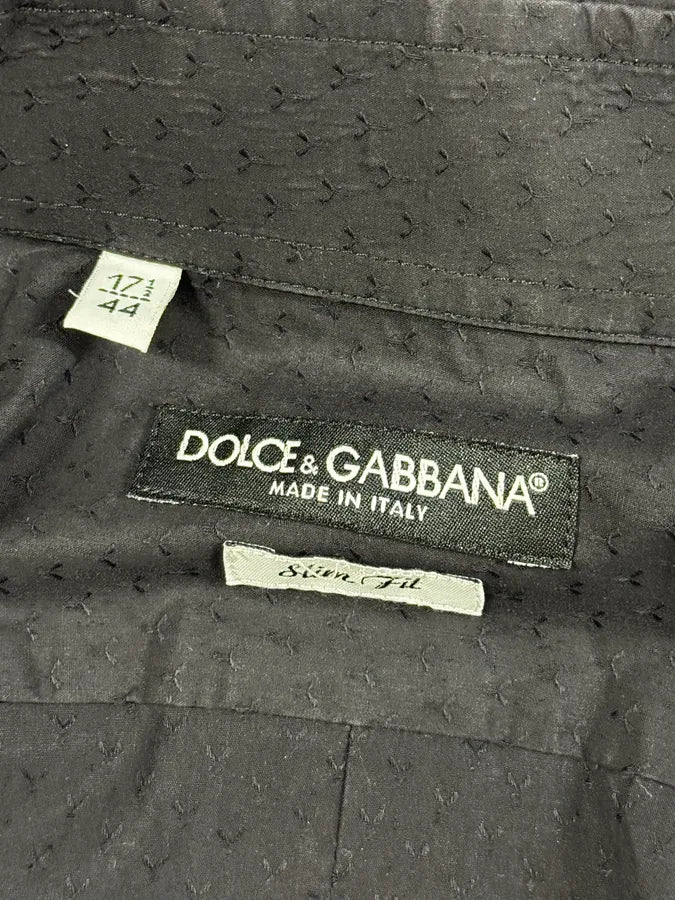 AW2017 Dolce & Gabbana Signature Naval Buttoned Black Shirt - Image 8