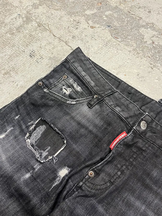 AW2017 DSquared2 Grey Distressed Denim Jeans - Image 7