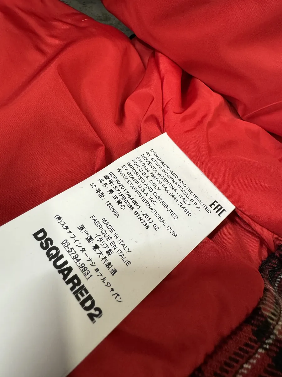 AW2017 DSquared2 Red Puffer Brut Military Denim Vest - Image 10