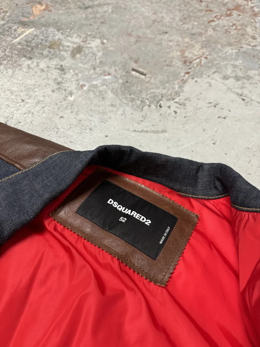 AW2017 DSquared2 Red Puffer Brut Military Denim Vest - Image 11