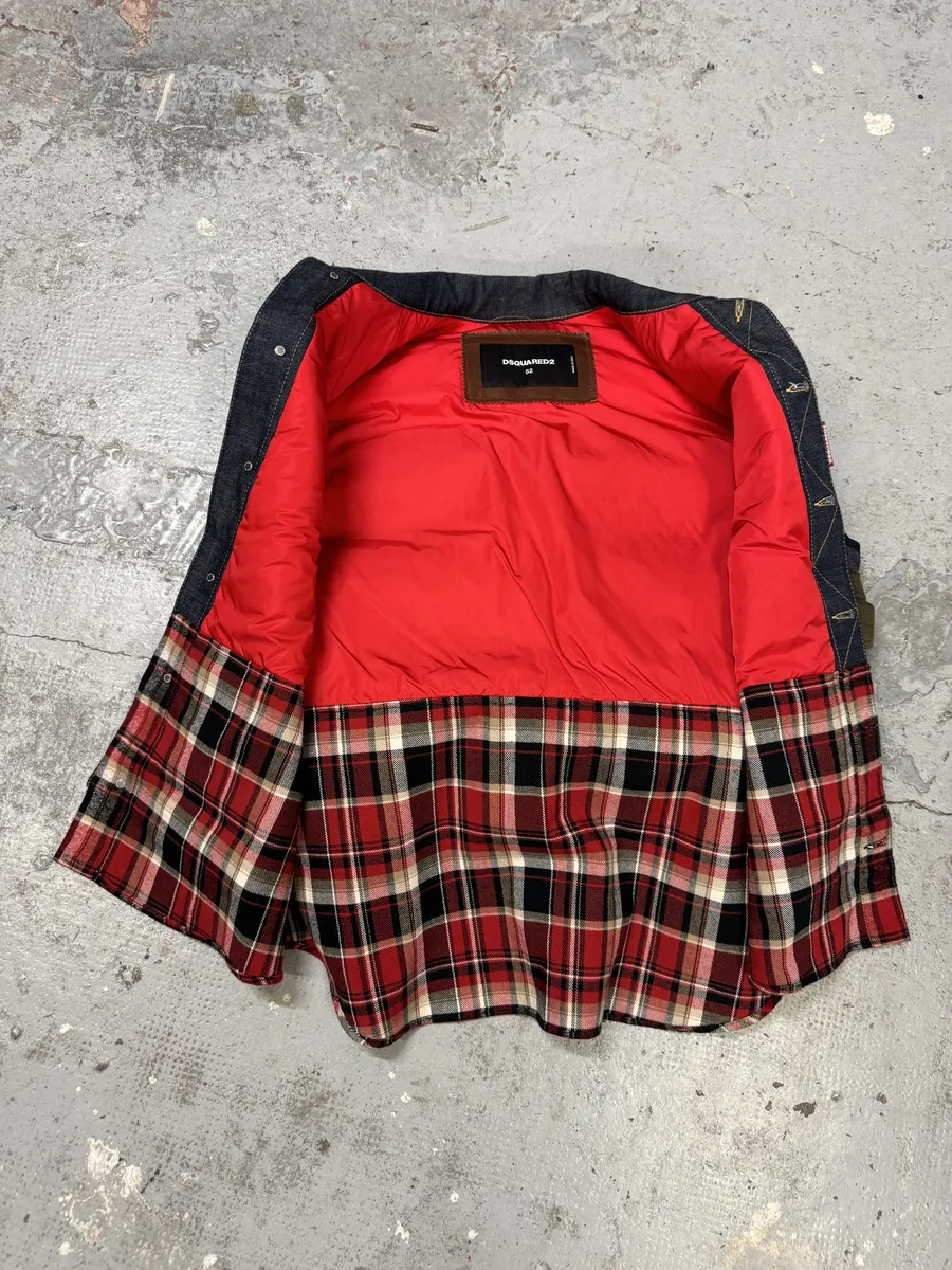 AW2017 DSquared2 Red Puffer Brut Military Denim Vest - Image 12