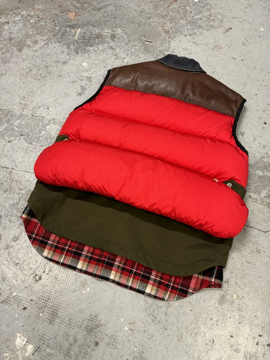 AW2017 DSquared2 Red Puffer Brut Military Denim Vest - Image 7