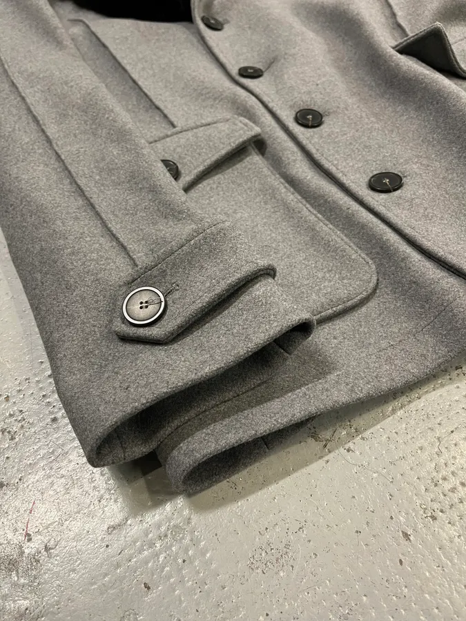 AW2017 Emporio Armani Faux Fur Collar Grey Wool Coat - Image 6