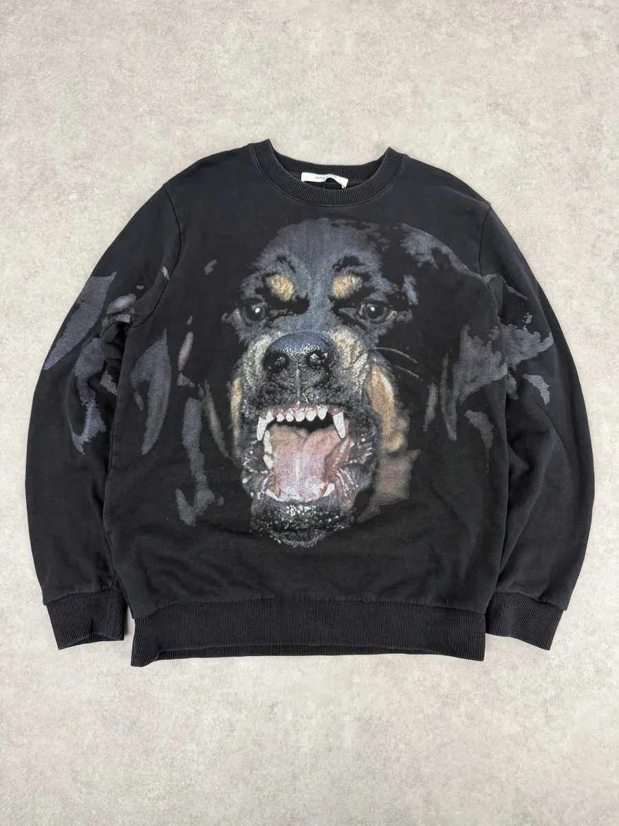 AW2017 Givenchy Black Rottweiler Dog Sweater