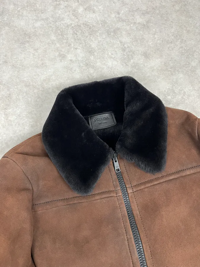 AW2017 Prada Brown Shearling Leather Jacket - Image 5