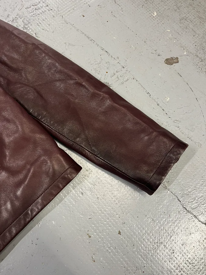 AW2017 Prada Pure Wine Burgundy Leather Jacket - Image 5