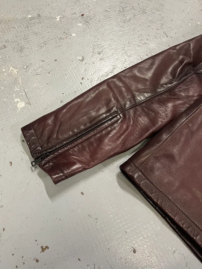 AW2017 Prada Pure Wine Burgundy Leather Jacket - Image 7