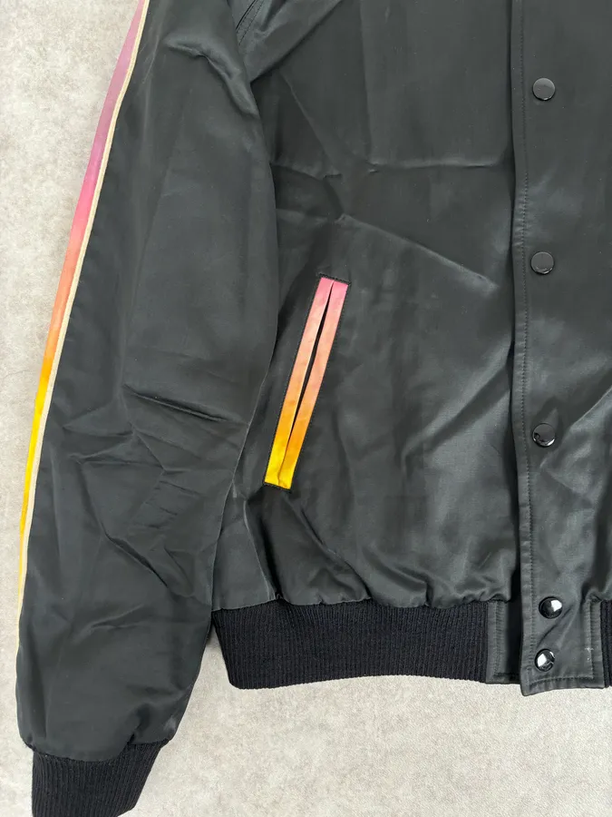 AW2017 Saint Laurent Black Multicolor Panther Teddy Jacket - Image 10