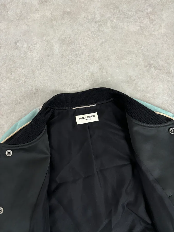 AW2017 Saint Laurent Black Multicolor Panther Teddy Jacket - Image 12