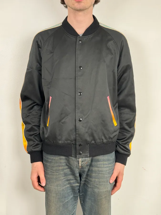 AW2017 Saint Laurent Black Multicolor Panther Teddy Jacket - Image 2