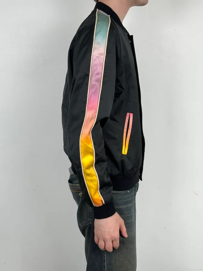 AW2017 Saint Laurent Black Multicolor Panther Teddy Jacket - Image 4