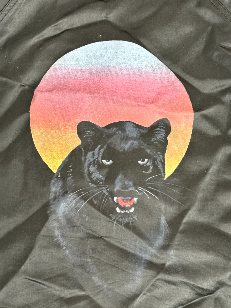 AW2017 Saint Laurent Black Multicolor Panther Teddy Jacket - Image 9